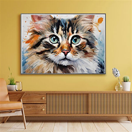 SEVİMLİ KEDİ CAT4 70X50CM KARTON ÇERÇEVESİZ TABLO