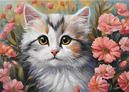 SEVİMLİ KEDİ CAT6 70X50CM KARTON ÇERÇEVESİZ TABLO