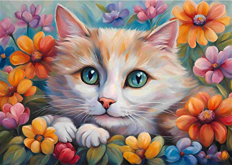 SEVİMLİ KEDİ CAT7 70X50CM KARTON ÇERÇEVESİZ TABLO