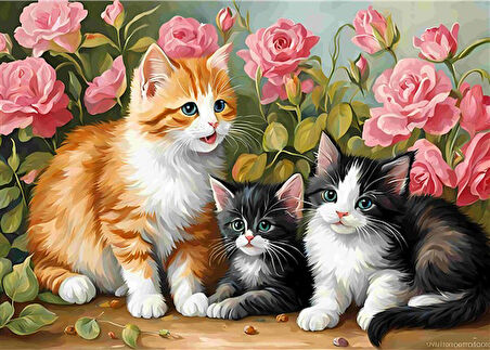 SEVİMLİ KEDİ CAT9 70X50CM KARTON ÇERÇEVESİZ TABLO