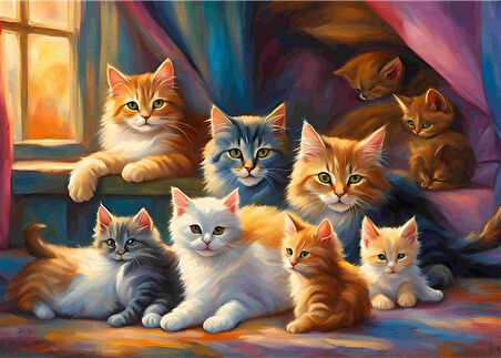 SEVİMLİ KEDİ CAT11 70X50CM KARTON ÇERÇEVESİZ TABLO