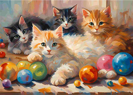 SEVİMLİ KEDİ CAT12 70X50CM KARTON ÇERÇEVESİZ TABLO