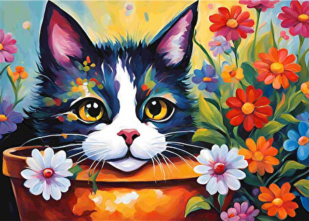 SEVİMLİ KEDİ CAT15 70X50CM KARTON ÇERÇEVESİZ TABLO