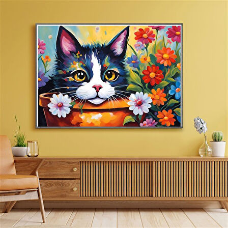 SEVİMLİ KEDİ CAT15 70X50CM KARTON ÇERÇEVESİZ TABLO