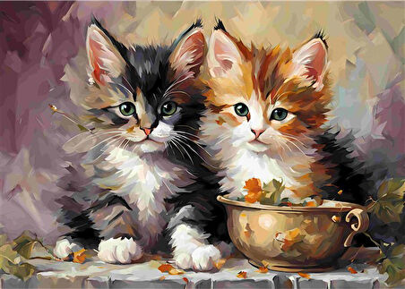 SEVİMLİ KEDİ CAT16 70X50CM KARTON ÇERÇEVESİZ TABLO