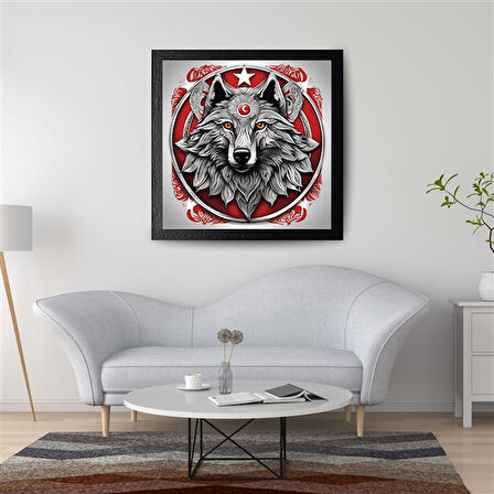 ASİL KURT 19 50X50CM PVC ÇERÇEVESİZ TABLO