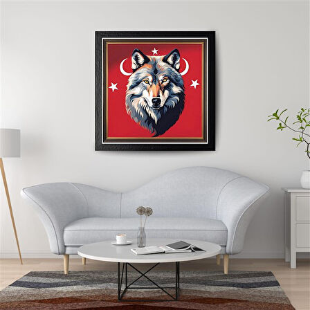 ASİL KURT 30 50X50CM PVC ÇERÇEVESİZ TABLO