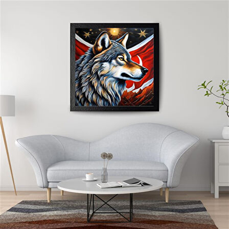 ASİL KURT 32 50X50CM PVC ÇERÇEVESİZ TABLO