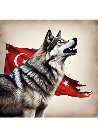 ASİL KURT 34 50X50CM PVC ÇERÇEVESİZ TABLO