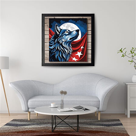 ASİL KURT 37 50X50CM PVC ÇERÇEVESİZ TABLO