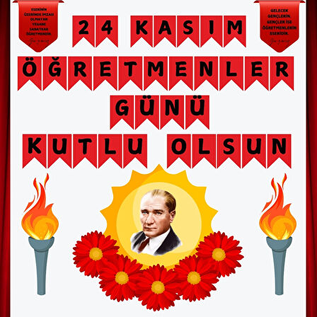 Ti-Play 24 KASIM ÖĞRETMENLER GÜNÜ PANO SÜSÜ ÇİÇEKLİ