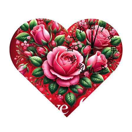 Tİ-PLAY KS17 KALP ŞEKLİNDE 30X30 CM HEDİYELİK DUVAR SAATİ