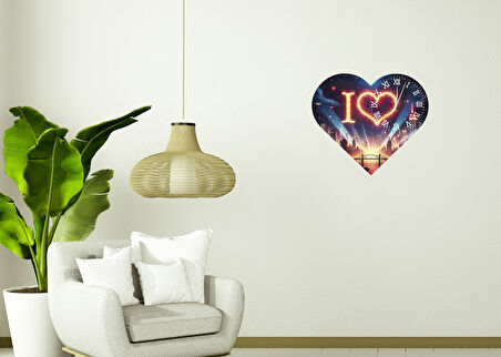 Tİ-PLAY KS40 KALP ŞEKLİNDE 30X30 CM HEDİYELİK DUVAR SAATİ