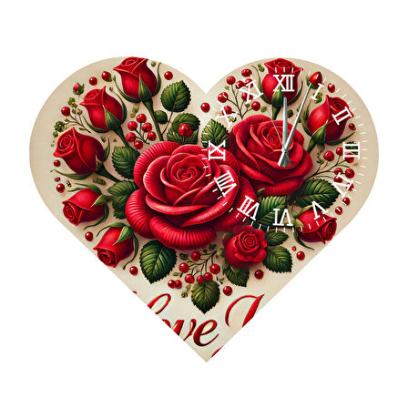 Tİ-PLAY KS77 KALP ŞEKLİNDE 30X30 CM HEDİYELİK DUVAR SAATİ