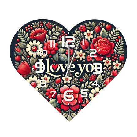 Tİ-PLAY KS95 KALP ŞEKLİNDE 30X30 CM HEDİYELİK DUVAR SAATİ