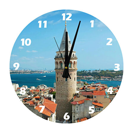 Tİ-PLAY GALATA KULESİ 30X30CM AKRİLİK DEKORATİF MODERN DUVAR SAATİ