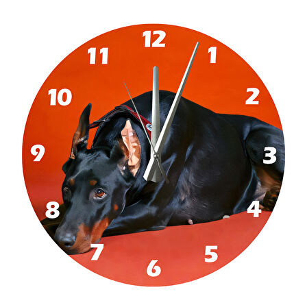 Tİ-PLAY DOBERMAN YALNIZ 30X30CM AKRİLİK DEKORATİF MODERN DUVAR SAATİ