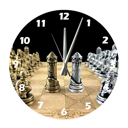 Tİ-PLAY ÇİN SATRANCI 30X30CM AKRİLİK DEKORATİF MODERN DUVAR SAATİ
