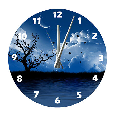 Tİ-PLAY GECE VE GÜNDÜZ 30X30CM AKRİLİK DEKORATİF MODERN DUVAR SAATİ
