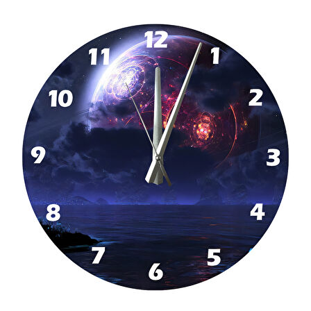 Tİ-PLAY UZAYLI GEZEGEN 30X30CM AKRİLİK DEKORATİF MODERN DUVAR SAATİ