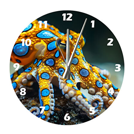 Tİ-PLAY AHTAPOT VE RENKLER 30X30CM AKRİLİK DEKORATİF MODERN DUVAR SAATİ