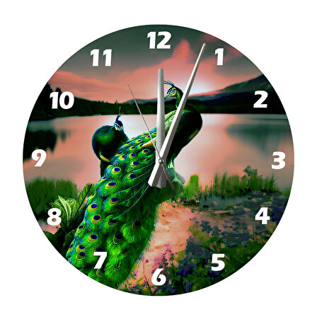 Tİ-PLAY TAVUSLAR 30X30CM AKRİLİK DEKORATİF MODERN DUVAR SAATİ