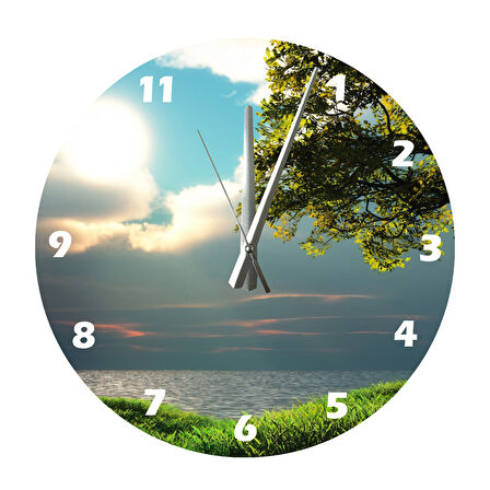 Tİ-PLAY SU VE GÖKYÜZÜ 30X30CM AKRİLİK DEKORATİF MODERN DUVAR SAATİ