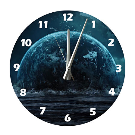 Tİ-PLAY GEZEGEN SUDA  30X30CM AKRİLİK DEKORATİF MODERN DUVAR SAATİ