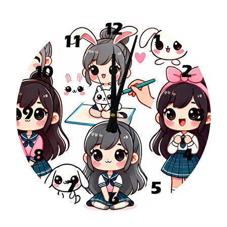 Tİ-PLAY AKILLI PRENSESLER 30X30CM AKRİLİK DEKORATİF MODERN DUVAR SAATİ