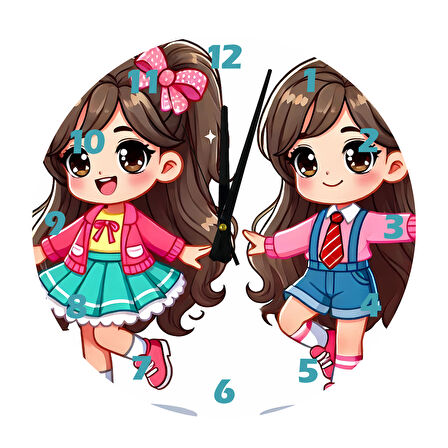 Tİ-PLAY ÇILGIN PRENSESLER 30X30CM AKRİLİK DEKORATİF MODERN DUVAR SAATİ