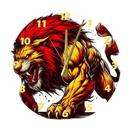 Tİ-PLAY ASLAN SALDIRIYOR 30X30CM AKRİLİK DEKORATİF MODERN DUVAR SAATİ