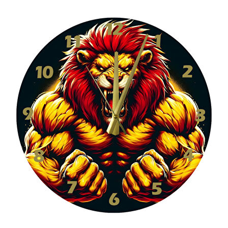 Tİ-PLAY KIZGIN ASLAN İNTİKAM 30X30CM AKRİLİK DEKORATİF MODERN DUVAR SAATİ