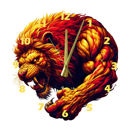 Tİ-PLAY ASLAN PARÇALIYOR 30X30CM AKRİLİK DEKORATİF MODERN DUVAR SAATİ