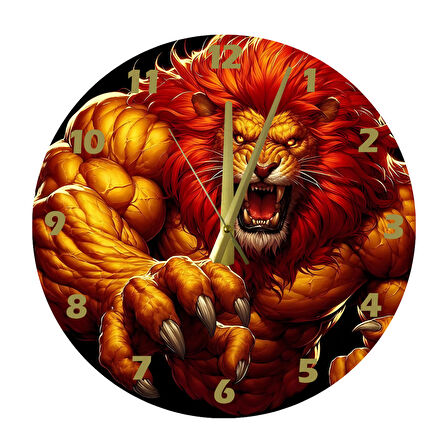 Tİ-PLAY ASLAN ÇİZDİ 30X30CM AKRİLİK DEKORATİF MODERN DUVAR SAATİ