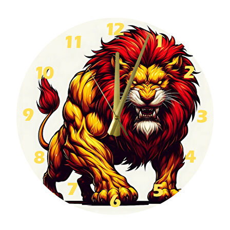 Tİ-PLAY ASİL VE SİNİRLİ ASLAN 30X30CM AKRİLİK DEKORATİF MODERN DUVAR SAATİ