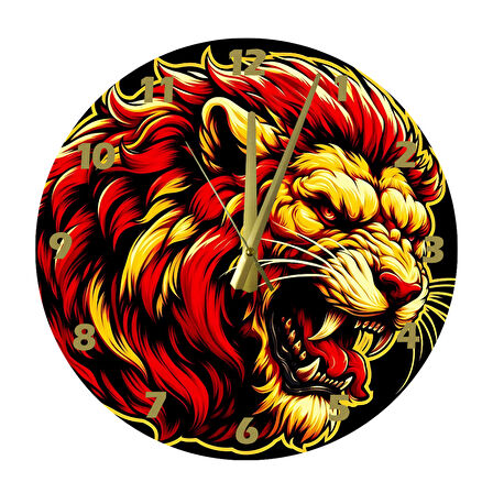 Tİ-PLAY ASLAN RAKİBİNİ BOĞDU 30X30CM AKRİLİK DEKORATİF MODERN DUVAR SAATİ
