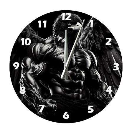 Tİ-PLAY KARTAL KORKU SALIYOR 30X30CM AKRİLİK DEKORATİF MODERN DUVAR SAATİ