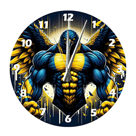 Tİ-PLAY RAKİPLER DİZ ÇÖKER KANARYA GELDİ 30X30CM AKRİLİK DEKORATİF MODERN DUVAR SAATİ