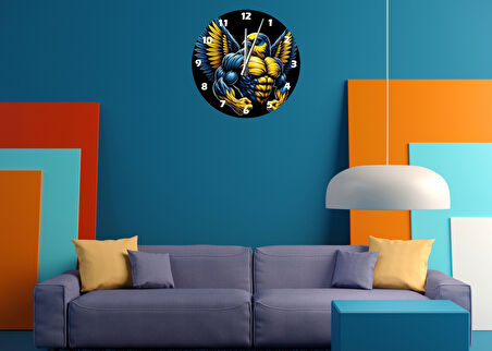 Tİ-PLAY KAHRAMAN SARI KANARYA 30X30CM AKRİLİK DEKORATİF MODERN DUVAR SAATİ