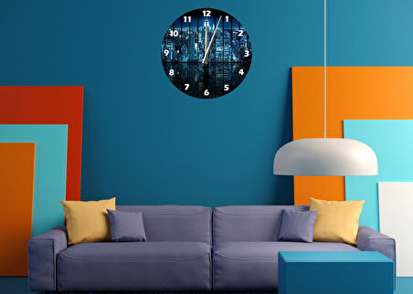 Tİ-PLAY BÜYÜK ŞEHİR 30X30CM AKRİLİK DEKORATİF MODERN DUVAR SAATİ