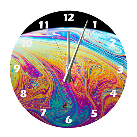 Tİ-PLAY RENKLER VE BOŞLUK 30X30CM AKRİLİK DEKORATİF MODERN DUVAR SAATİ