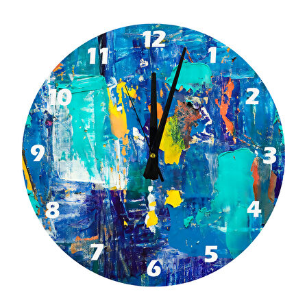 Tİ-PLAY TUVAL RENKLER 30X30CM AKRİLİK DEKORATİF MODERN DUVAR SAATİ