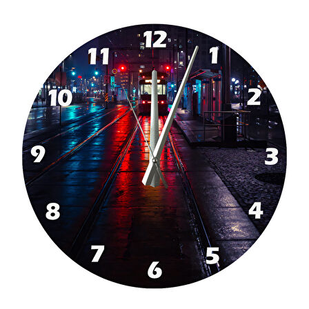 Tİ-PLAY GECE TRENİ YALNIZLIK 30X30CM AKRİLİK DEKORATİF MODERN DUVAR SAATİ