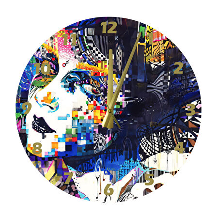 Tİ-PLAY HAYATA BAKIŞ 30X30CM AKRİLİK DEKORATİF MODERN DUVAR SAATİ