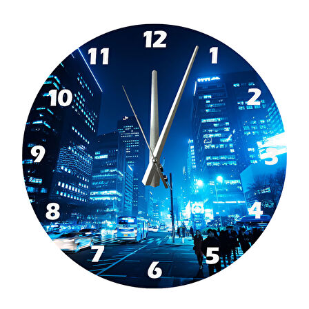 Tİ-PLAY KALABALIK ŞEHİR 30X30CM AKRİLİK DEKORATİF MODERN DUVAR SAATİ