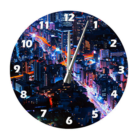 Tİ-PLAY KARİZMA ŞEHİR 30X30CM AKRİLİK DEKORATİF MODERN DUVAR SAATİ