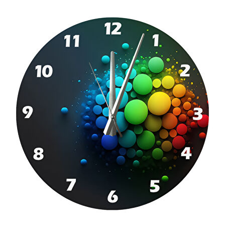 Tİ-PLAY HAYAT VE RENLER 30X30CM AKRİLİK DEKORATİF MODERN DUVAR SAATİ