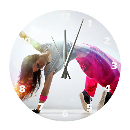Tİ-PLAY HEY DANS 30X30CM AKRİLİK DEKORATİF MODERN DUVAR SAATİ
