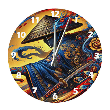 Tİ-PLAY KILIÇ VE SAMURAY 30X30CM AKRİLİK DEKORATİF MODERN DUVAR SAATİ