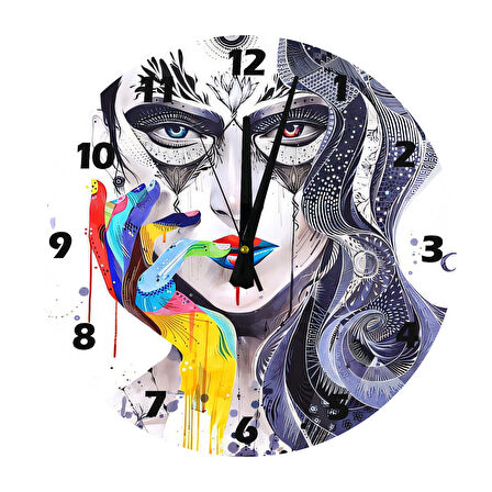 Tİ-PLAY YAZMALI GÜZEL 30X30CM AKRİLİK DEKORATİF MODERN DUVAR SAATİ